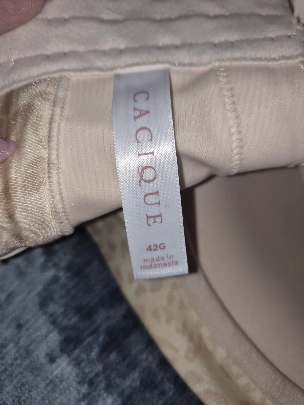 Cacique Beige Leopard Print Strapless Bra